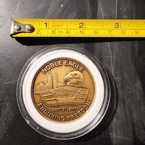 NOBLE EAGLE ENDURING FREEDOM SEPT. 11 2001 CHALLENGE COIN